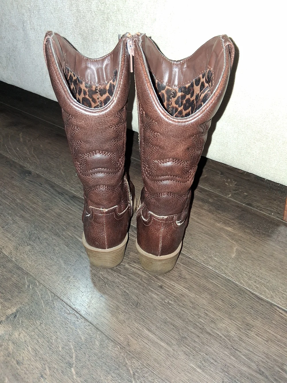 Steve Madden Girls Brown Embroidered Western Boots Size 13